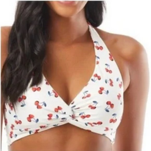 kate spade Other - Kate Spade 2-Piece Halter Top Bikini Swimsuit w/Cherries Size Small